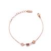 Pulsera de Cintura Pequeña para Mujer con Corazón de Niña, Pulsera Trendy Estilo Coreano Oro Rosa para Mujer, Joyería de Moda para Novia de Celebridad de Internet, Estudiante