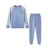 Pijamas Quentes Infantis, Roupas de Outono para Meninos, Conjuntos de Roupa Íntima para Jovens, Roupas de Casa para Meninas, Conjuntos de Roupa Base