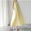 2026 Nuevo Vestido Casual Largo sin Mangas de Algodón y Lino Estilo Coreano Cuello Redondo Holgado Color Sólido Estilo Relajado