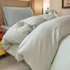Conjunto de Roupa de Cama para Dormitório Universitário de Três Peças Capa de Edredom de Algodão Lavado Lençol de Cama Cama de Solteiro para Dormitório Cama Elástica Capa de Edredom de Solteiro Roupa de Cama
