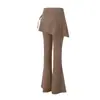 Pantalones de Yoga de Dos Piezas con Cintura Alta, Levanta Glúteos, Costura Anti-Vergüenza, Adelgazantes, Ligeramente Acampanados, Leggings de Pilates y Fitness