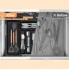 Expansión de Tres Vías Portátil para el Hogar Telescópico Mesa de Cocina Cubiertos Cuchillo, Tenedor y Cuchara Divisor Organizador Compartimento de Cajón Caja de Almacenamiento