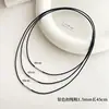 Cordón para Colgante Cuerda de Cuero Encerado Cadena para Clavícula Hombres y Mujeres Gargantilla Negra Delgada Colgante Colgante de Cristal Dorado Cuerda para Collar con Hebilla Oculta