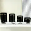 En Stock Botella de Boca Ancha para Mascotas de 68 mm, Material de Empaque para Mascarilla Capilar Negra de 250 g, Tarro para Crema de 150 g, Botella Cosmética de Plástico Vacía