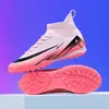 Zapatos de Fútbol de Caña Alta Transfronterizos tf Clavos Triturados Césped Artificial AG Clavos Masculinos y Femeninos Niños Adolescentes Estudiantes Zapatos de Entrenamiento Deportivo