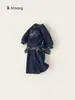 Bangxuan Ropa Infantil Niños Sudadera con Estampado de Lazo Conjunto de Dos Piezas Cubrepañal Pantalones Rectos Conjunto de Dos Piezas para Niñas Moderno