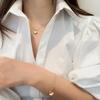 Collar de Corazón de Chica Dulce Retro Francés para Mujer, Estilo Retráctil Desplegable, Pulsera de la Amistad con Forma de Corazón de Concha de Oro de 18K
