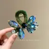 Pinza para el Cabello Negra de Cristal Estilo Francés con Acabado de Alta Gama, Pinza de Tiburón para Cabello Semirrecogido en la Parte Posterior de la Cabeza, Exquisita Pinza de Garra Pequeña, Accesorio de Horquilla para Mujer