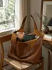 2026 Nueva Bolsa Tote Grande de Cuero Suave Marrón para Mujer, Maletín de Lujo Ligero de Nicho de Gama Alta para Tableta