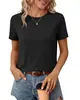 Camiseta de manga curta TK Amazon europeia e americana transfronteiriça mais vendida, peça íntima casual fina de verão com gola redonda, top liso modelador