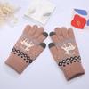 Guantes de punto de una sola capa con pantalla táctil para mujer, estilo coreano, para trabajo de estudiantes, de felpa gruesa y cálidos con forro polar.