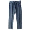 Jeans Masculino BURUEULLR Verão Fino High-End Azul Lavado Reto Slim Fit Stretch Versátil Confortável
