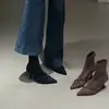 Botines de Tobillo de Diseño Stiletto con Punta Aguda Estilo Retro para Mujer 2026 Otoño/Invierno Nuevo Estilo Elegantes Versátiles Cremallera Trasera Botas Adelgazantes de Tacón Alto