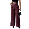 Pantalones de Traje Casual Elegantes de Trabajo para Mujer de Pierna Recta Sueltos de Cintura Alta, Novedad Otoño e Invierno 2025 Europeos y Americanos Transfronterizos