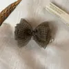 Pinza de Plátano Verde con Puntos Frescos e Inspiración Boscosa, con Moño, Accesorio de Pelo Esponjoso, Pasador para Cola de Caballo Alta, Adorno de Pinza Vertical de Moda