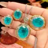 2026 Nuevo Producto Zhuang Shengsheng Joyería Esmeralda Simulada Conjunto Vintage de Gama Alta Forma de Huevo 15*18-10*12