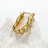 Pendientes de botón de oro de 18 quilates con diamantes en forma de U elegantes de estilo francés para mujer, diseño de nicho Ins, pendientes de botón de alta calidad, venta al por mayor