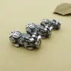 Pulsera retro de plata dura 3D plata de ley 999 cinco bendiciones linmen Fu Lu pulsera de la suerte accesorios de collar