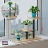 Soporte de flores de hierro forjado para balcón, soporte para macetas de suculentas, estante decorativo para jarrones de sala de estar, estilo escalonado, elegante, móvil y conveniente