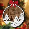 Nueva Bola Colgante de Árbol de Navidad Transfronteriza Decoración Navideña Redonda Divertido Colgante Decorativo para el Hogar Artesanías de Madera