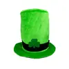 Em estoque Chapéu Alto Macio Irlandês Chapéu de Festa de São Patrício Chapéu de Barba de Trevo Verde Chapéu Alto Verde