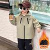 Gabardina de Invierno de Color Sólido para Niños Chaqueta Engrosada Gabardina Acolchada de Otoño Tardío de Moda para Niños Pequeños
