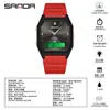 Reloj Digital Transfronterizo Sanda Deportivo Impermeable Doble Pantalla Sincronización 3-Horas Luminoso Reloj para Estudiantes Reloj Digital Multifunción
