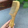 Venda Direta de Fábrica Pente de Sândalo Verde para Belas Artes Pente de Massagem Esculpido Presente Pente de Cabelo de Sândalo com Logotipo Personalizado Gravado