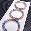 Colorido lindo pulsera de cristal de fluorita cepillada con cuentas dulce fresco color mixto pulsera de cristal para chica universitaria ins diy con cuentas