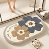 Alfombra de Piso Floral para Baño Suave Felpa Imitación Cachemir Alfombra Doméstica para Inodoro Absorbente Felpudo para Puerta Resistente al Desgaste para Baño