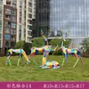 Escultura geométrica de veado pintada em fibra de vidro para exterior, adequada para pátios, parques, gramados residenciais e decorações de paisagismo com animais.