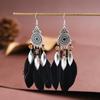Pendientes de Plumas de 13+1 Colores Pendientes Artesanales Redondos con Gota de Aceite Estilo Étnico Retro Resort Tu Tixi