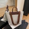 Bolsa de Lona de Ombro Único Bolsa de Mão Roupa de Trabalho Universal 2025 Novo Verão Grande Capacidade Trabalho Retrô Literária Sacola Tote