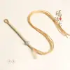 Fivela de Corda com Puxador Especializada para Sino de Vento de Casca de Fruta, Kit de Material DIY para Chaveiro de Argola de Fio de Algodão Torcido à Mão, Pingente de Bolsa Produto Semi-Acabado