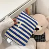 Bolso de rayas bolso de mano bolso tote pequeño organizador de maquillaje bolsa de almacenamiento monedero neceser bolso de mano bolso portátil
