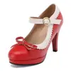 Elegantes Zapatos Mary Jane con Hebilla de Encaje, Zapatos de Tacón Bajo, Tacones Altos Gruesos, Tallas 33-48, Zapatos de Exportación Talla Grande