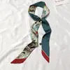 Bufanda de Seda Retro Francesa Primavera y Otoño para Mujer Lazo Largo para Bolso Cinta Flor de Lazo Estilo Extranjero Moda Diadema Larga Pequeña