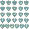 1 colgante de letra del alfabeto de melocotón gota de amor de doble cara para collar de letras diy 16x 15 mm accesorios de joyería