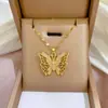 Collar de Mariposa Hueca con Diamante para Industria Pesada Cadena de Clavícula Cyber Celebrity de Ins para Mujer Accesorios Exquisitos Moda Sencilla Joker