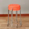 Taburete redondo, taburete de acero inoxidable, juego apilable de taburetes, silla de hierro forjado, banco engrosado, taburete para mesa de comedor del hogar, taburete de plástico engrosado