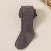 Medias para niñas transfronterizas, artículo popular de comercio exterior, calcetines con cielo estrellado brillante, mallas suaves de algodón con rayas verticales de alta elasticidad para niñas jóvenes