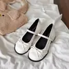 Zapatos Mary Jane de Cuero Estilo Francés para Mujer, Nuevo Modelo Primavera 2026, Boca Baja, Estilo Hada, Correa Única con Moño, Zapatos de Tacón Grueso