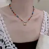 Colar Pingente de Elefante Colorido Estilo Étnico Retrô Corrente de Clavícula com Contas Nicho Dopamina Moda Feminina Novo Estilo