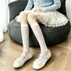 Medias Delgadas Negras con Patrón de Corazón para Mujer, Ins Moda Estilo Universitario Adelgazantes Japonesas Lindas JK Calcetines Negros de Seda de Media Pantorrilla