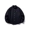 Yidao Vintage 2026 Primavera Nova Estilo Japonês Simples Cor Sólida Manga Longa Camisa Unissex Retro Versátil para o Dia a Dia