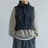 Chaleco Chaqueta de Trabajo Veraniego Estilo Japonés para Hombre, Estilo Montaña Americano, Chaleco Funcional Delgado con Capucha y Múltiples Bolsillos