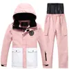 Novo traje de esqui infantil para meninos e meninas, traje de esqui infantil espesso e quente para áreas externas e à prova d'água