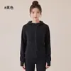 Chuanton Ollie Chaqueta de Yoga de Terciopelo con Capucha y Cremallera Gruesa Forrada de Lana Cardigan Otoño/Invierno Ropa Deportiva Ajustada Superior Chaqueta