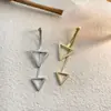 Brincos Triangulares Criativos Retrô Europeus e Americanos para Mulheres, Modernos e Simples, Brincos Personalizados Banhados a Cobre Ouro Real, Joias de Brincos Geométricos