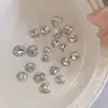 Decoraciones para Uñas con Pedrería Acabado Blanco K9, Pedrería Ovalada sin Base Hielo Azúcar Deslumbrante de Alta Gama, Accesorios de Pedrería para Uñas de Lujo Ligero
